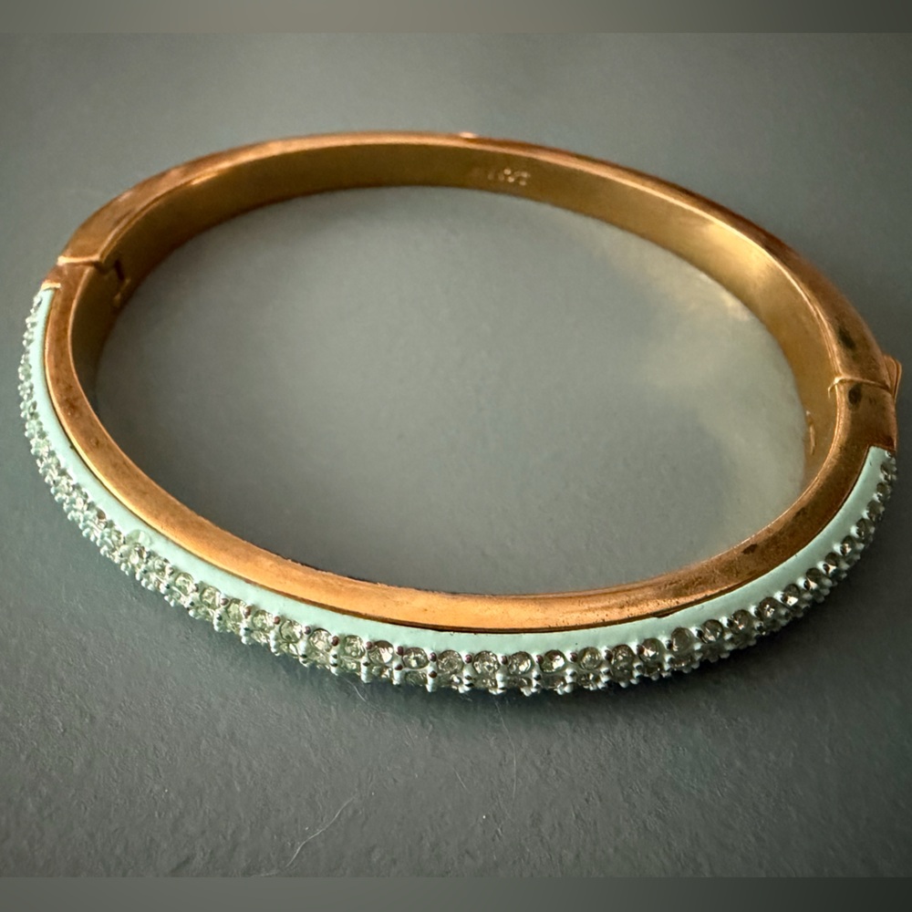 J. Crew Gold and Sea Salt colored diamond encrusted Bracelet